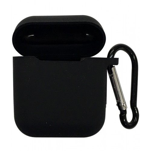 Airpods1/2 Silicone 2.5mm with Keychain Black